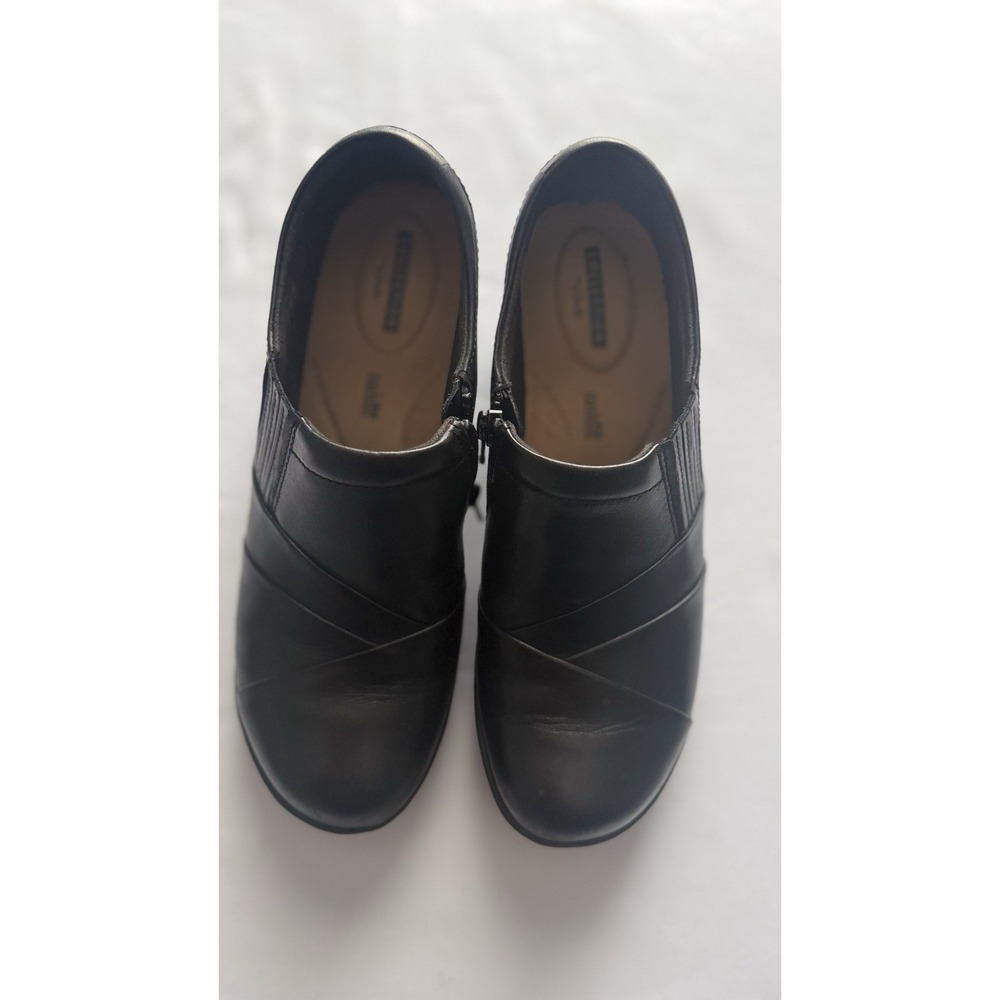 Clark's Channing Women's Slip On Side Zip Size 8 1/2 M Black Good Used Condition - Picture 2 of 7